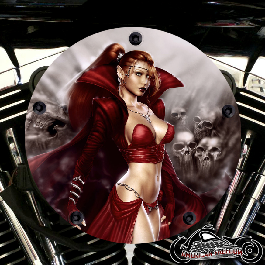 Harley Davidson High Flow Air Cleaner Cover - Red Witch